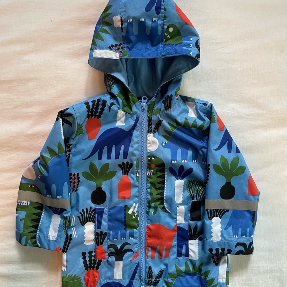 Adorable Marimekko Colorful Dinosaur Print Raincoat